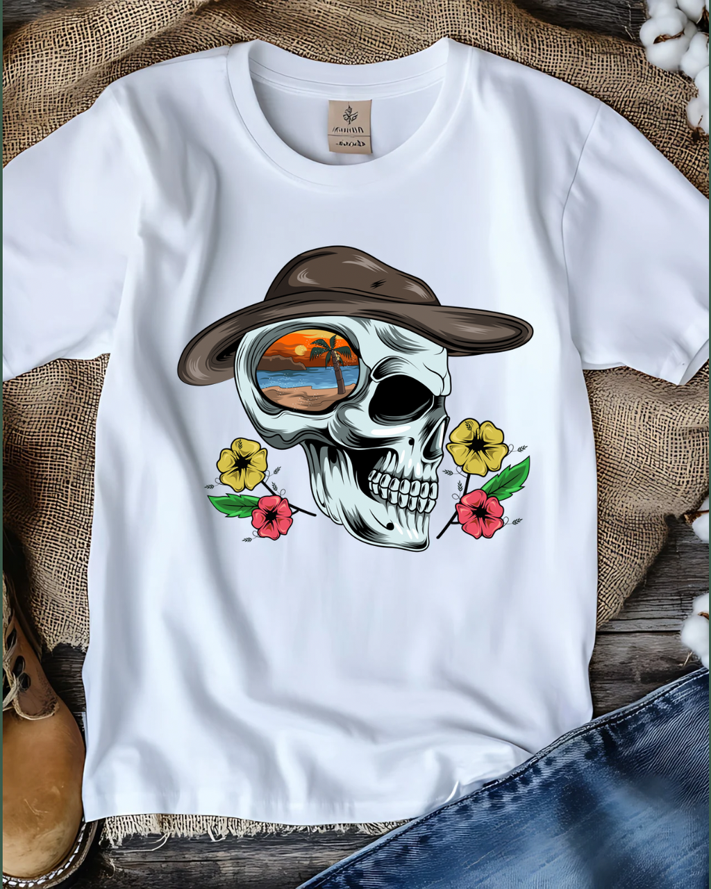 Sunset Skull Tee – Where Street Meets Serenity