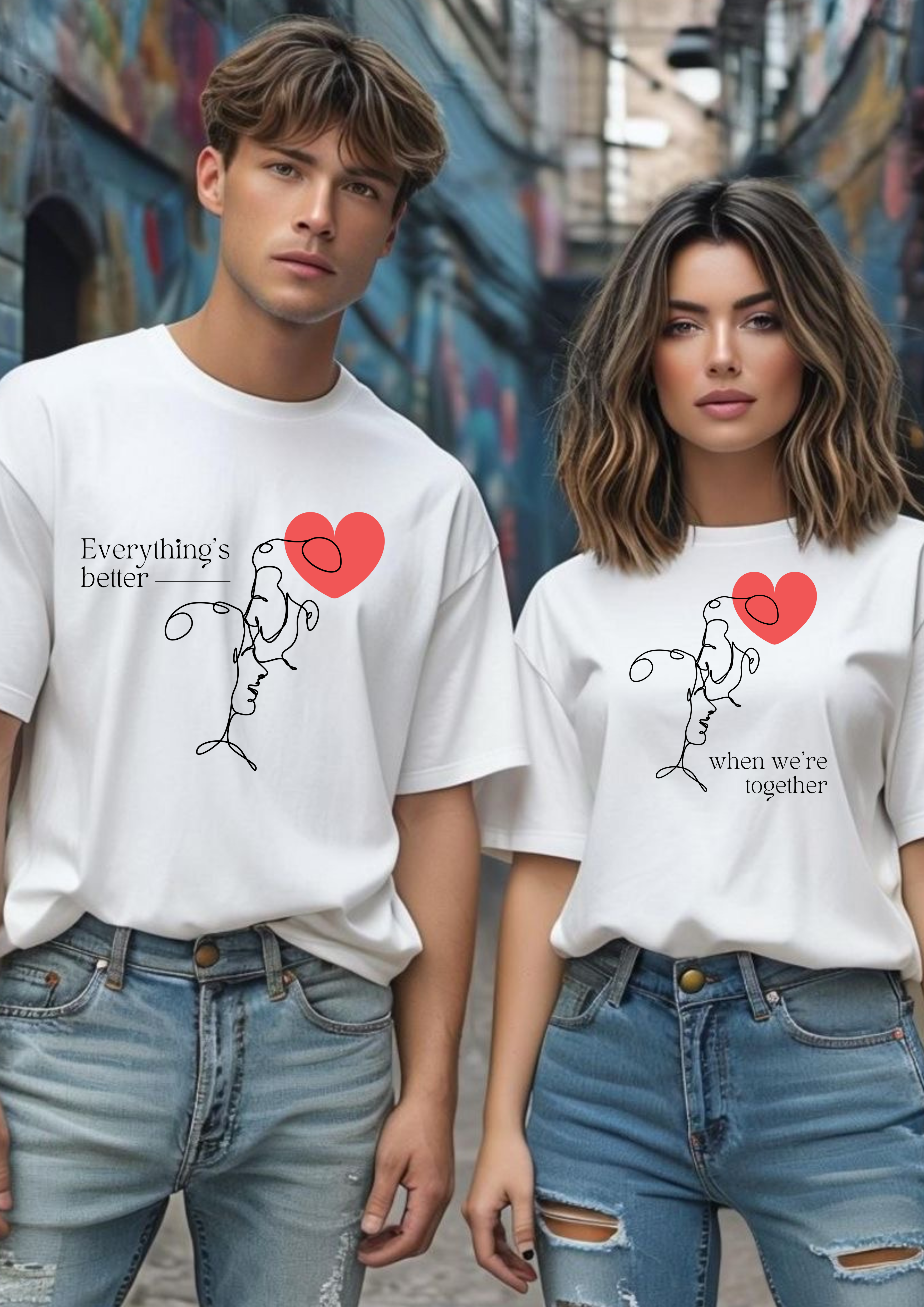 Everything Is Better When We’re Together” – Couple T-Shirt