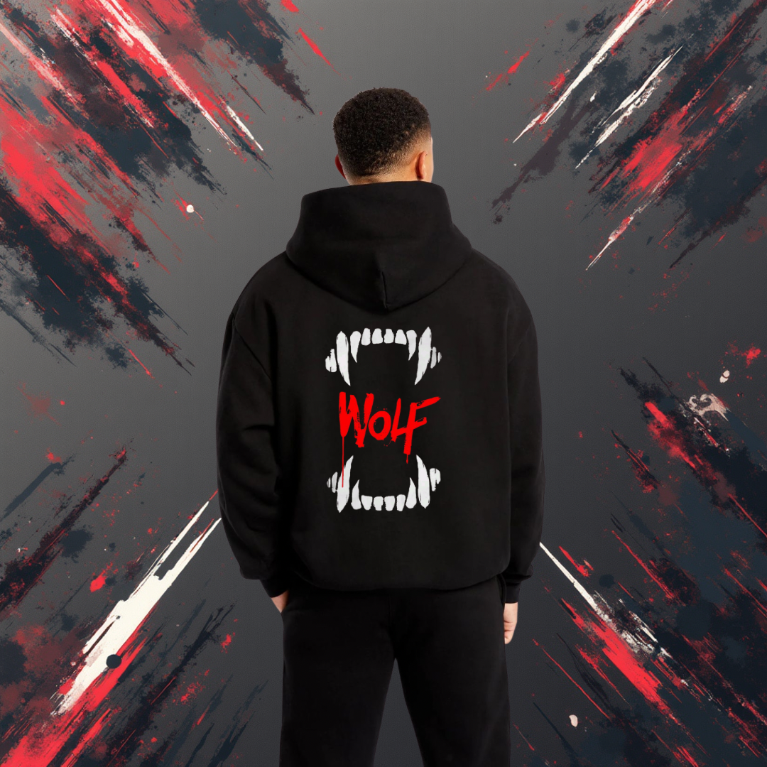 Black Edition Wolf Bite - Oversized Hoodie