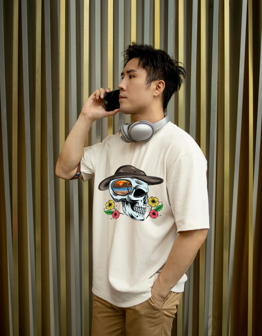 Sunset Skull Tee – Where Street Meets Serenity