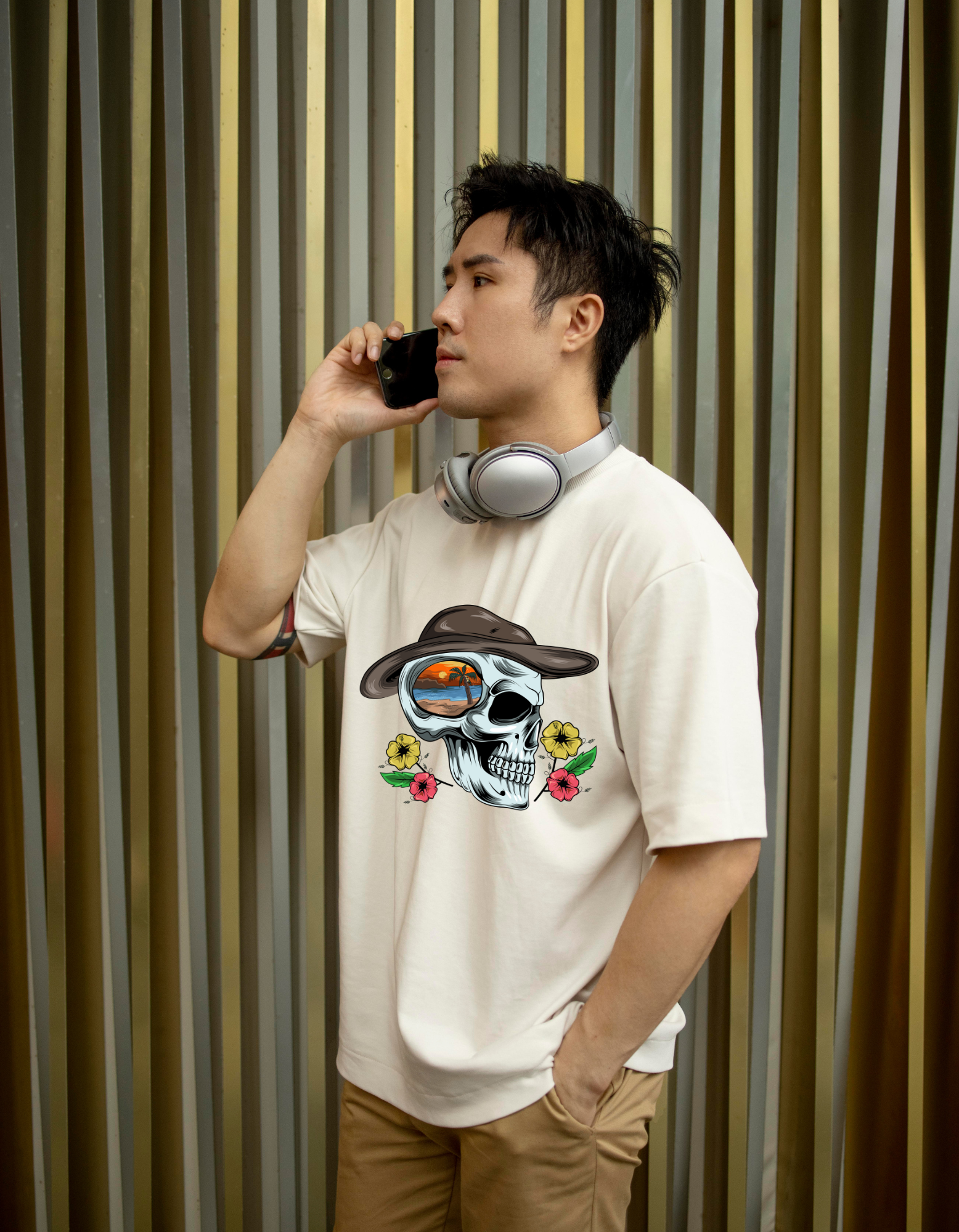 Sunset Skull Tee – Where Street Meets Serenity